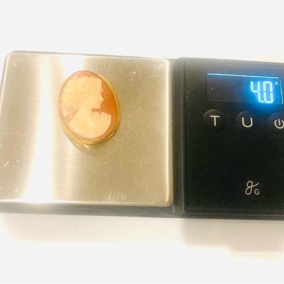 18k Antique Gold Carved Shell Cameo - Picture 4 of 5